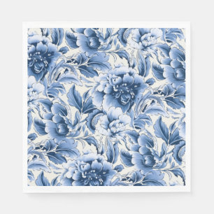 Französische Toile & Toile de Jouy. Blau. Serviette