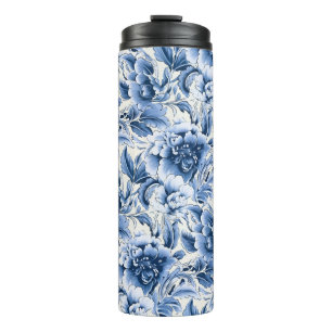 Französische Toile & Toile de Jouy. Blau. Thermosbecher