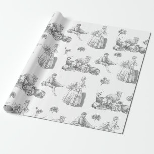 Französische Toile Vintage Pastoral Schaf Junge Da Geschenkpapier