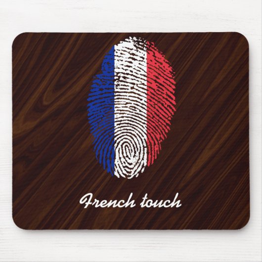 Französische Touchfingerabdruckflagge Mousepad (Vorne)