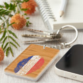 Französische Touchfingerabdruckflagge Schlüsselanhänger (Vorderseite rechts)