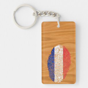 Französische Touchfingerabdruckflagge Schlüsselanhänger