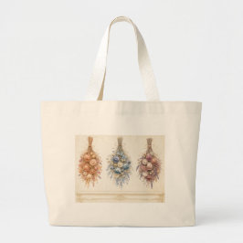 Französische Trockenblumen-Trio-Elegante-Tasche Jumbo Stoffbeutel