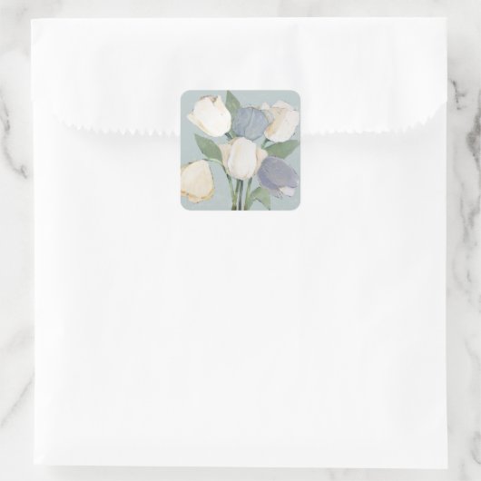 Französische Tulips Quadratischer Aufkleber (Tasche)