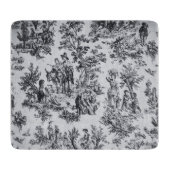 Französische Tüte aus schwarz-weißem elegantem Gla Schneidebrett (Vorderseite)