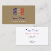 Französische Tutor-Visitenkarten Visitenkarte (Vorne/Hinten)