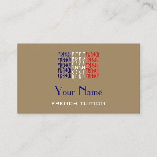 Französische Tutor-Visitenkarten Visitenkarte (Vorderseite)