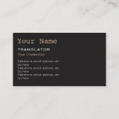 Französische Übersetzer-oder Visitenkarte (Rückseite)