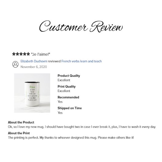 Französische Verben lernen und lehren Tasse