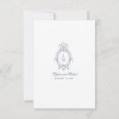 Französische Verzierte Barockkarte QR Code RSVP Ka (Rückseite)