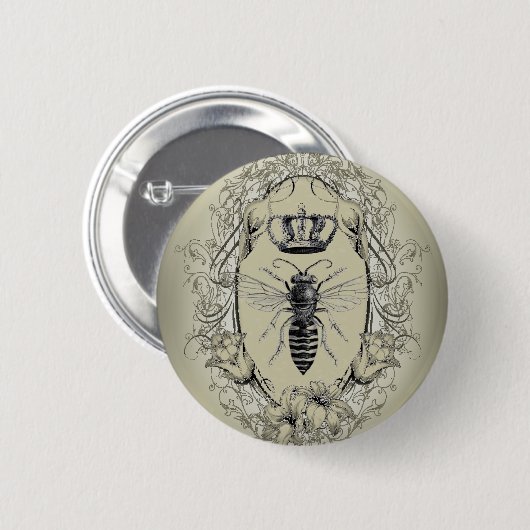 Französische viktorianische Kronenkönigin Button (Vorne & Hinten)