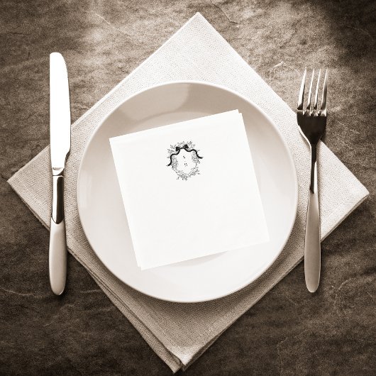 Französische Viktorianische Monogram Wedding Party Serviette