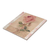 Französische viktorianische rosa Rose Fliese (Seite)
