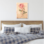 Französische Viktorianische Rosa Rose Leinwanddruck (Insitu (Schlafzimmer))