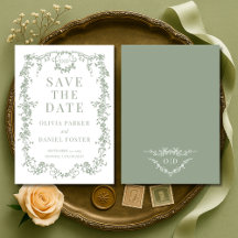 Französische viktorianische Salbeigrüne Hochzeit S
