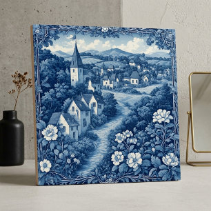 Französische Villa Tiefblau Bewölkt Pastorale Land Fliese