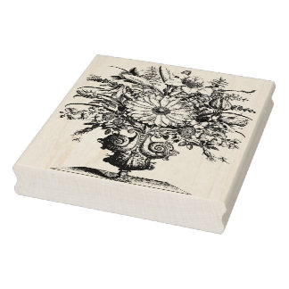 Französische Vintage Blume Bouquet Rubber Briefmar Gummistempel