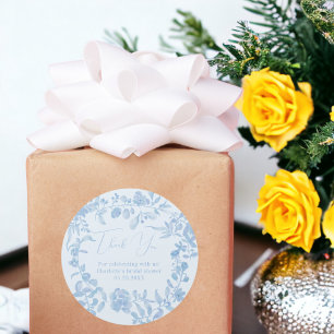 französische vintage-blumen dankeschön-bridal-show runder aufkleber