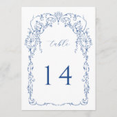 Französische Vintage botanische Rahmen-Tischnummer Programm (Rückseite)