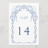 Französische Vintage botanische Rahmen-Tischnummer Programm (Vorderseite)