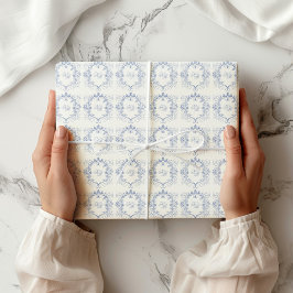 Französische Vintage Doppelmonogramm-Hochzeit Geschenkpapier