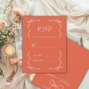 Französische Vintage-Handzeichnung Ernte Orange Ho RSVP Karte