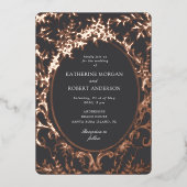 Französische Vintage Hochzeit Folieneinladung (Vorderseite)