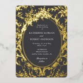 Französische Vintage Hochzeit Folieneinladung (Vorderseite)