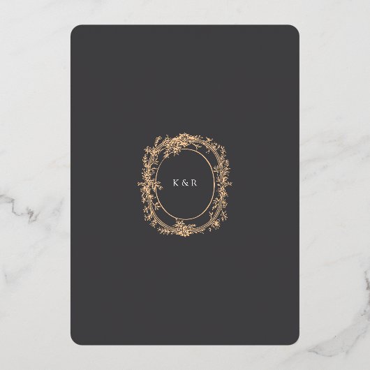 Französische Vintage Hochzeit Folieneinladung (Rückseite)