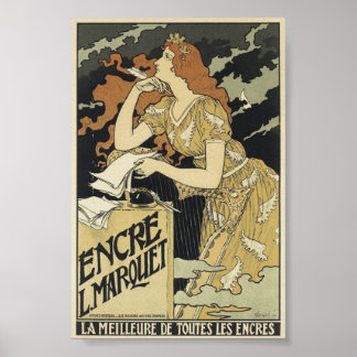 Französische Vintage Jugendstil Poster