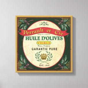 Französische Vintage Leinwanddruck