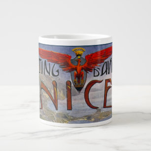 Französische Vintage-Luftfahrt 1910 in Nizza Jumbo-Tasse
