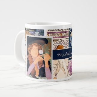 Französische Vintage-Plakat Kunst Collage Personal Jumbo-Tasse