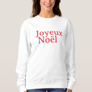 Französische Vintage Red Joyeux Noël Weihnachtsfra Sweatshirt