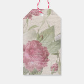 Französische Vintage Rose, antike Rote Ephemera -  Geschenkanhänger (Rückseite)