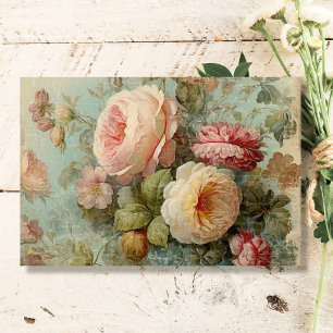 Französische Vintage Rose Blumenblauer in Rosa Dek Seidenpapier