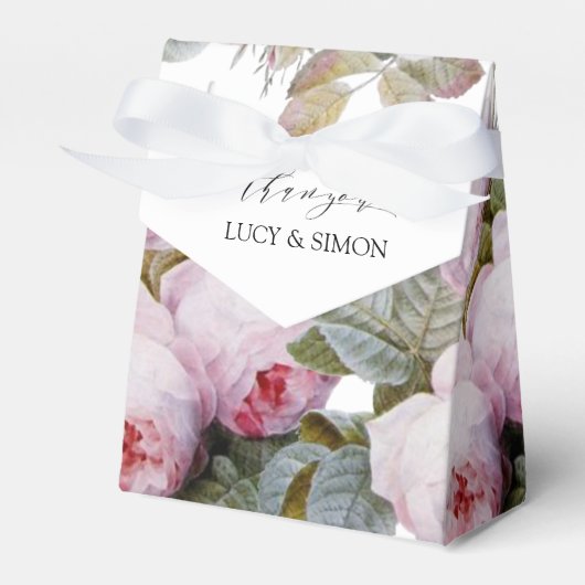 Französische Vintage Rose Gefälligkeitsbox Geschenkschachtel (Vorderseite)