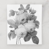 Französische Vintage Rose Platzkarte (Innenseite Aufgefaltet)