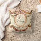 Französische Vintage Rose Wasserfarben Liebe Kissen (Decke)