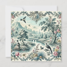 Französische Vintage-Toile-Karte