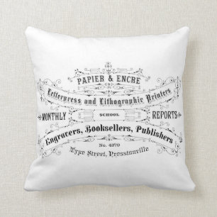französische Vintage-Typografie shabby chic Kissen