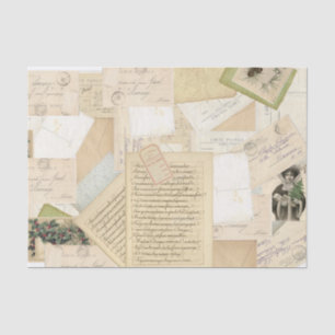 Französische Vintage-Weihnachtspostkarten-Collage Seidenpapier