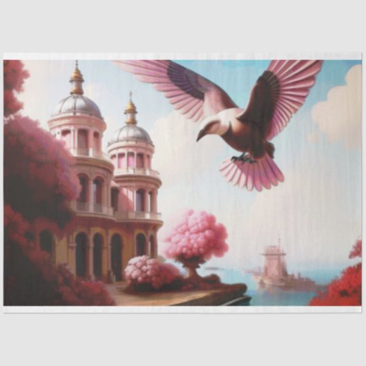 Französische Vogelküste Seidenpapier (Vorderseite)