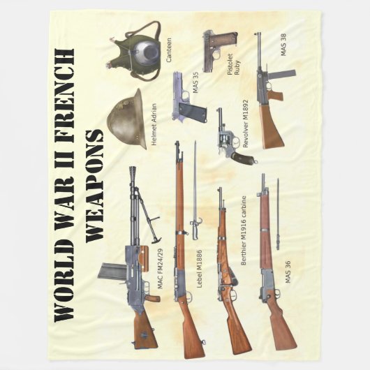 FRANZÖSISCHE WAFFEN IM WELTKRIEG II FLEECEDECKE (Vorderseite)