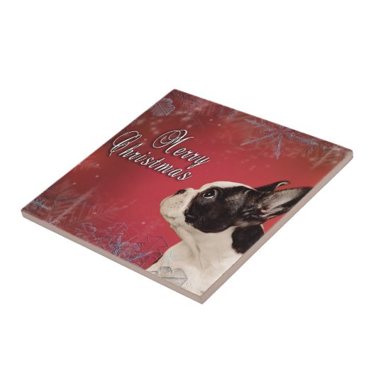 Französische Weihnachtskarte Fliese (Seite)