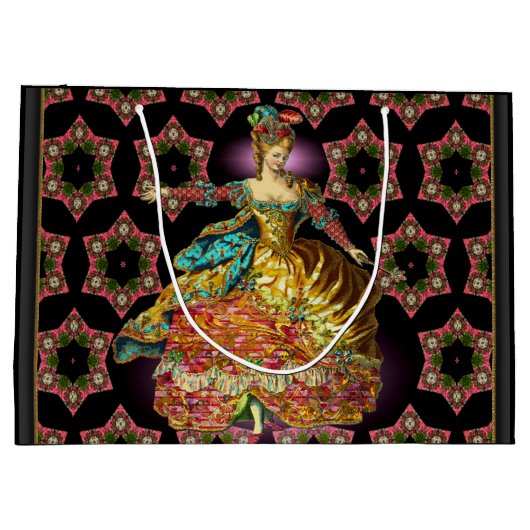 Französische Weihnachtskarte Große Geschenktüte (Rückseite)