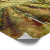 Französische Weinberge Landschaft Kunst, Dichtung  Poster (Ecke)