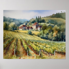 Französische Weinberge Landschaft Kunst, Dichtung Poster