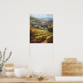 Französische Weinberge Landschaft Kunst, Dichtung  Poster (Küche)