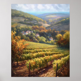 Französische Weinberge Landschaft Kunst, Dichtung Poster
